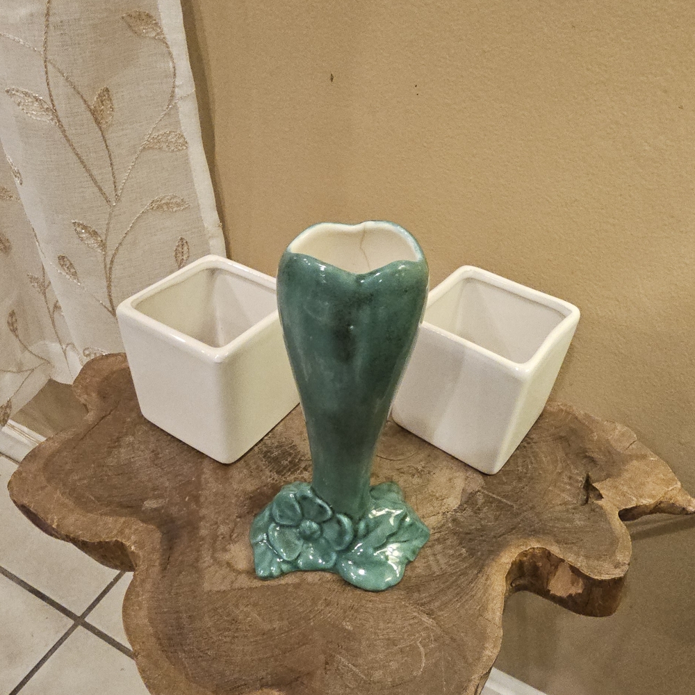 Artisan Teal Ceramic Vase